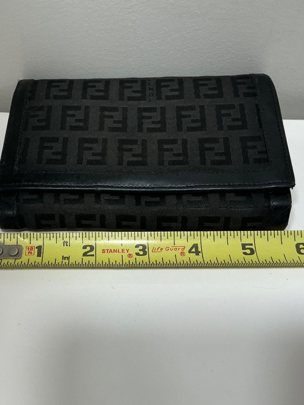 Fendi black zucca wallet